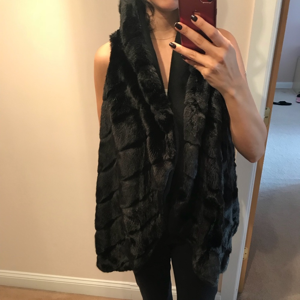 Guess by Maurciano , Black faux fur vest.
